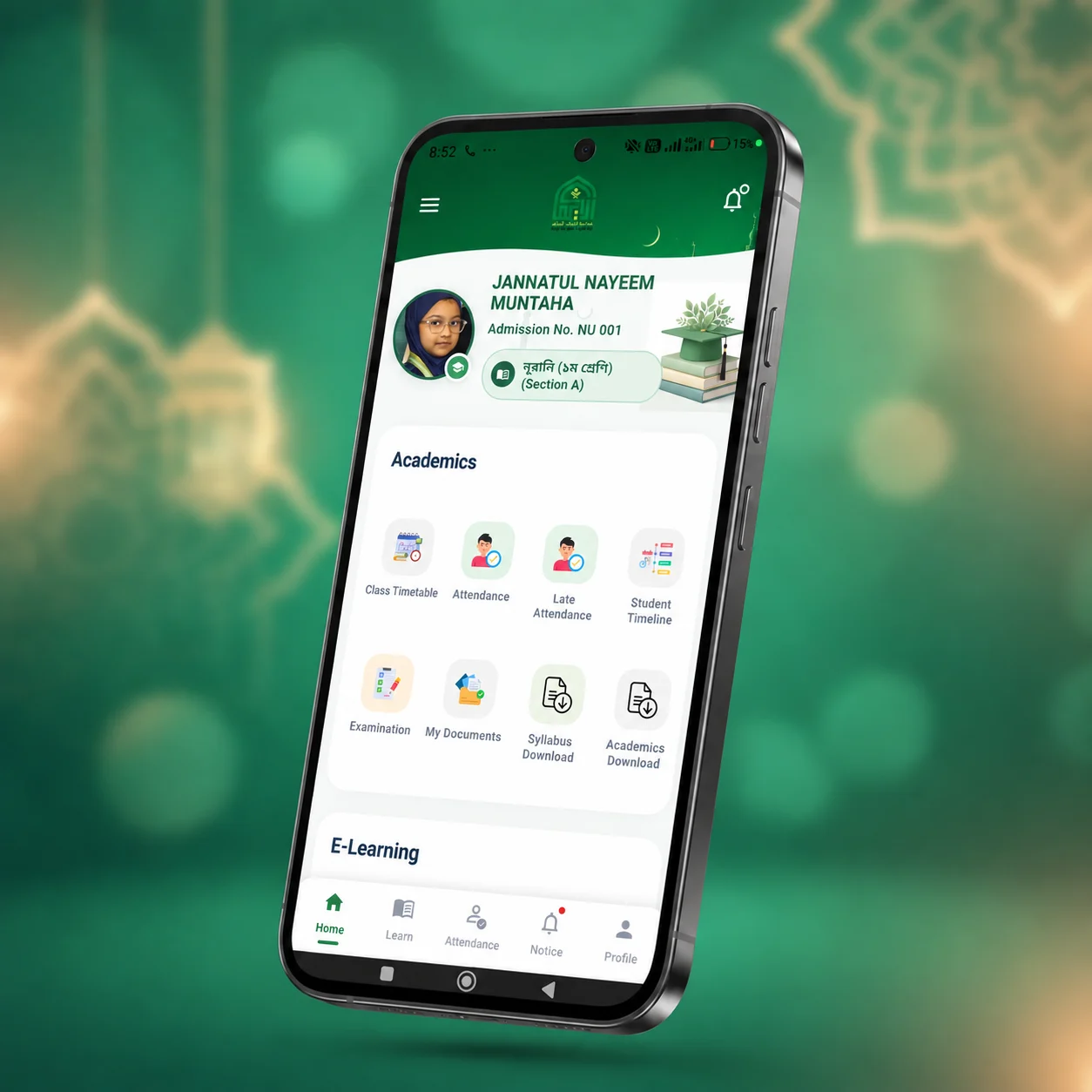 Jannatul Nayeem Muntaha student dashboard mobile app